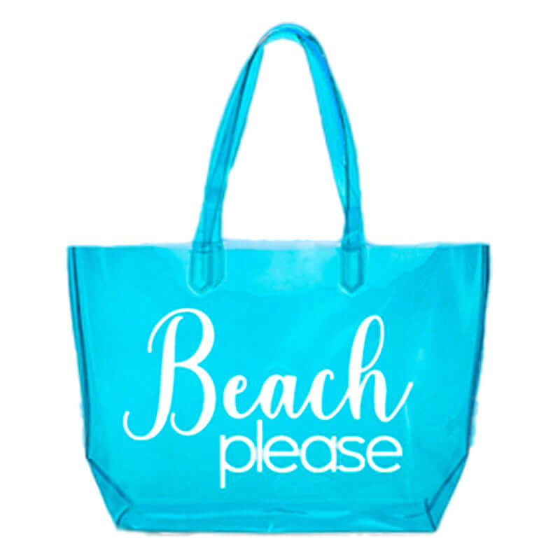 8058481983956AZ | Borsa da Spiaggia Beach Please Colore Azzurro - Cartonlineitalia.it