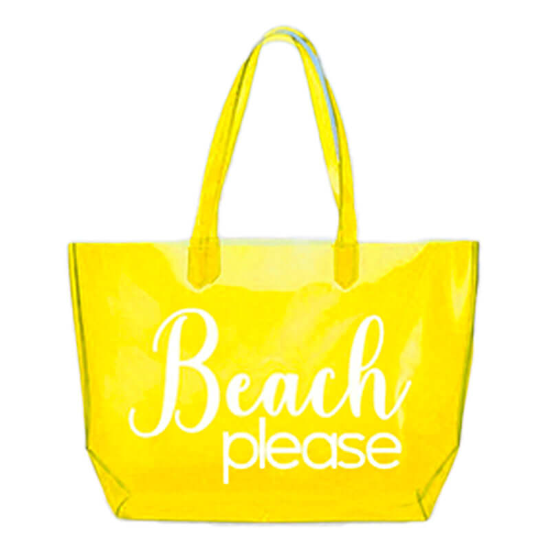 8058481983956G | Borsa da Spiaggia Beach Please Colore Giallo - Cartonlineitalia.it