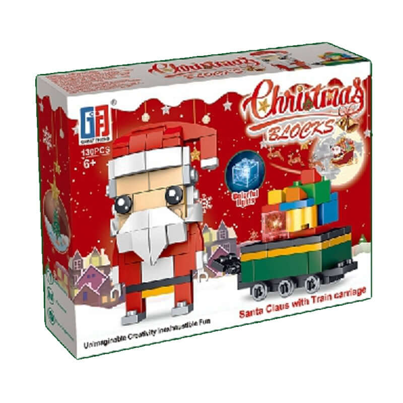 Christmas Blocks Santa Claus with Train Carriage Babbo Natale con Carrello Porta Doni
