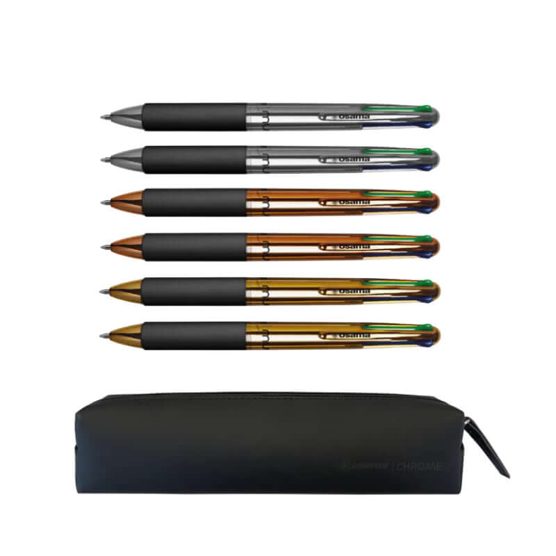 Penna Sfera Osama Cromata 4 Colori 4Multi in Astuccio Confezione da 6 Pezzi