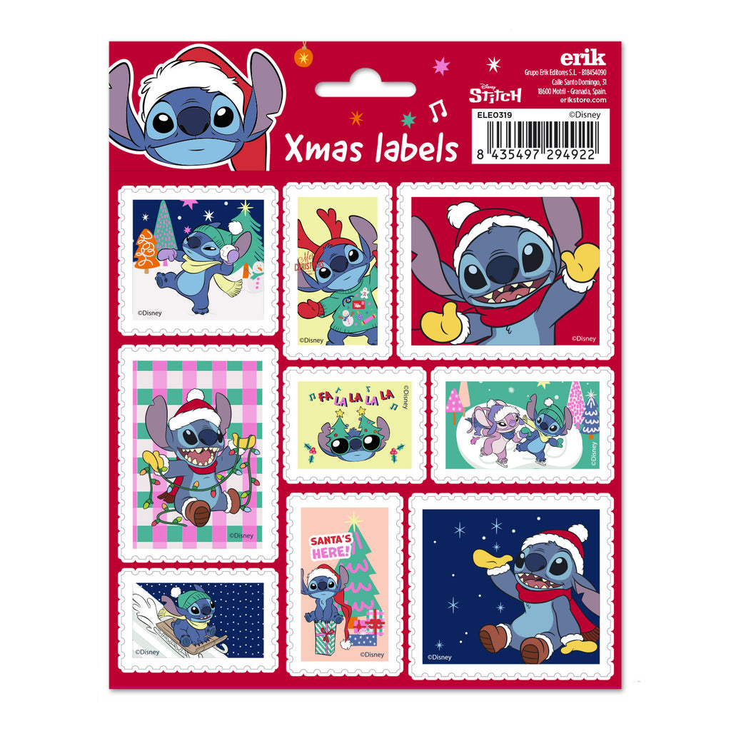 Etichette Adesive Natale Disney Stitch