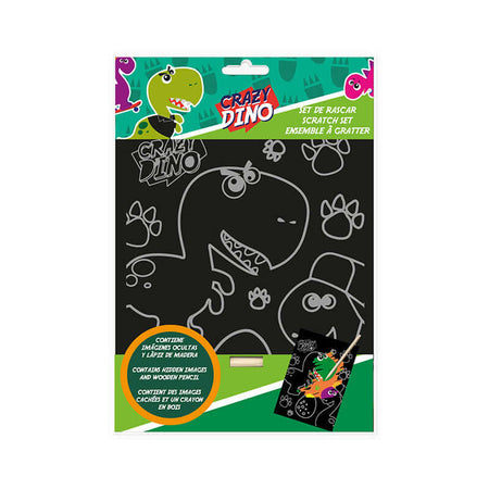 Set da Disegno Scratching da Grattare Crazy Dino