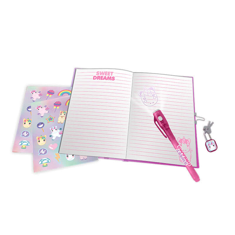 Diario segreto + penna magica Tinta Unita Glamour 2023 3D Glitter regalo