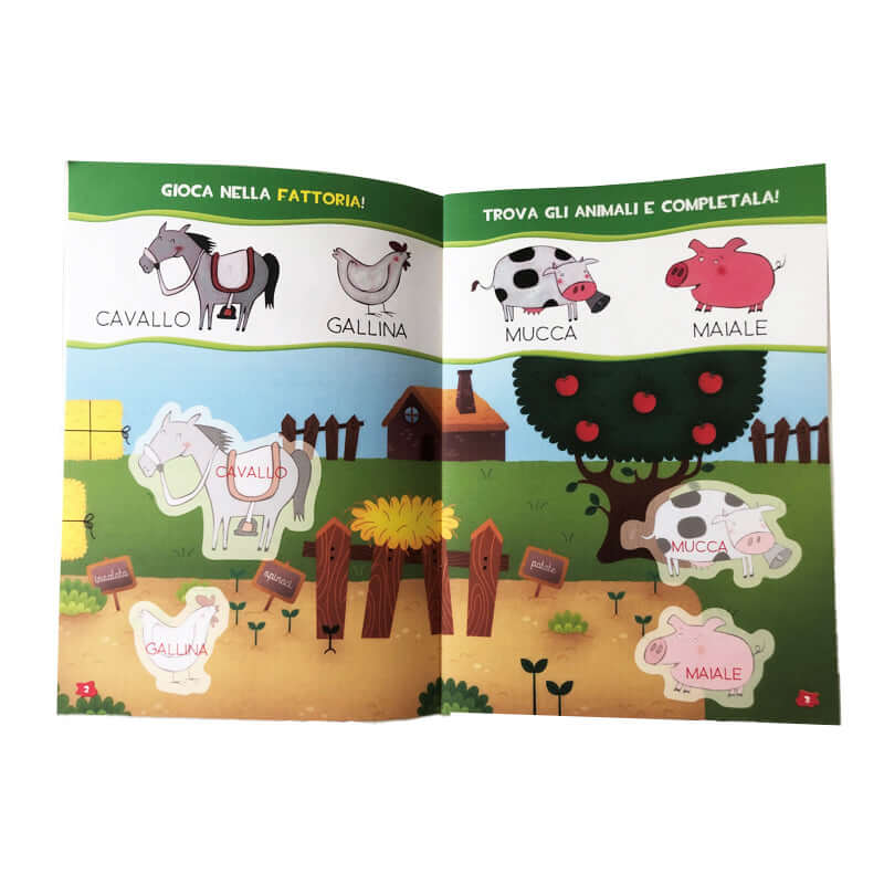 I miei Amici Animali Colora, Completa con gli Stickers e Scrivi!