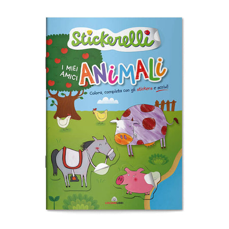 I miei Amici Animali Colora, Completa con gli Stickers e Scrivi!