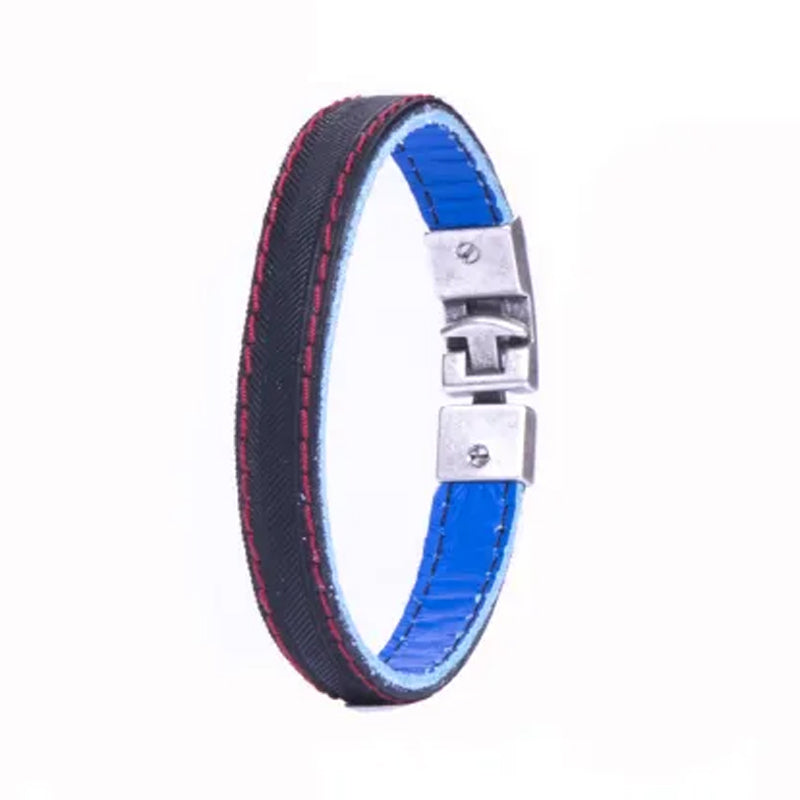 Braccialetto Blu in Tubolare da Corsa Riciclato