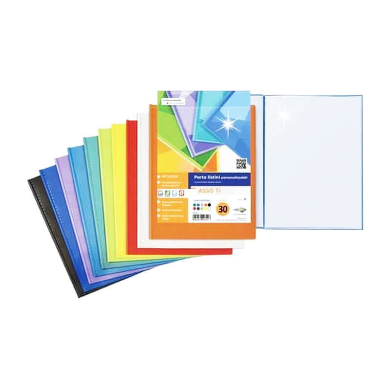 Porta Listino Personalizzabile Asso TI Formato 22 x 30 cm 10 Buste Colore Blu