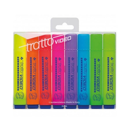 Evidenziatore Tratto Video Colori Assortiti Confezione 8 Pezzi