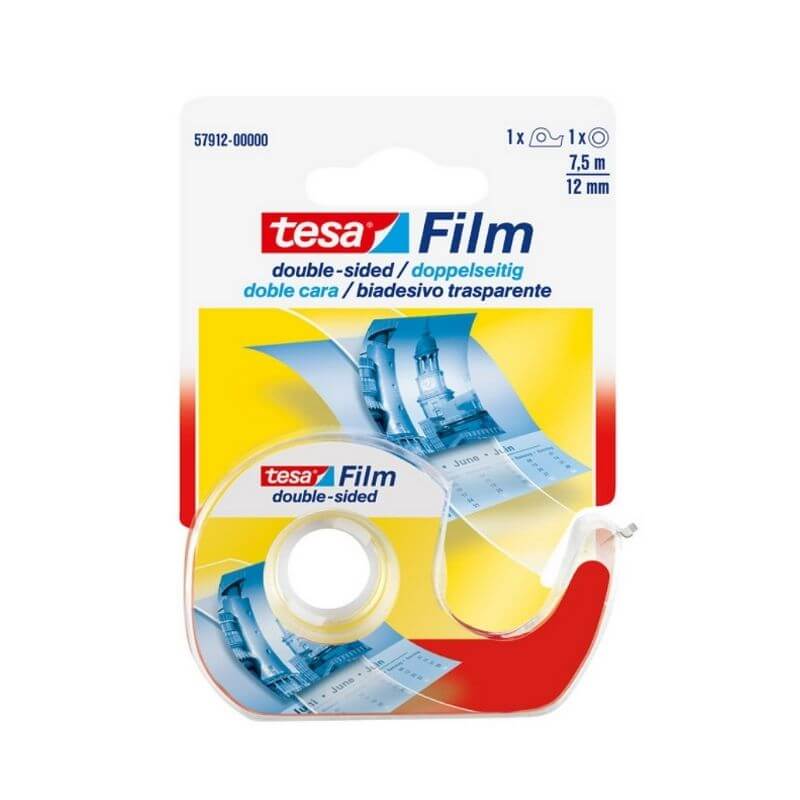 Scotch Nastro Biadesivo con chiocciola formato 7,5 m x 12 mm Tesa