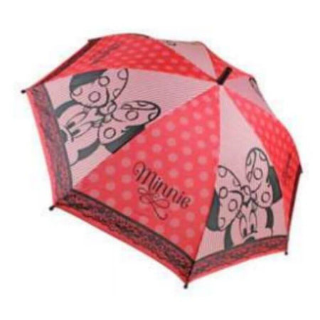 Ombrello Bambina Disney Minnie Rosso con Manico Nero