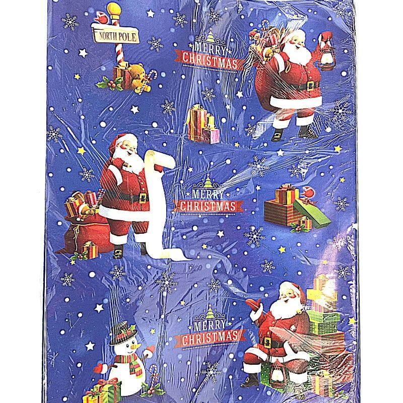 Carta Regalo Natalizia Dimensioni 70 x 100 cm Fantasia Babbo Natale