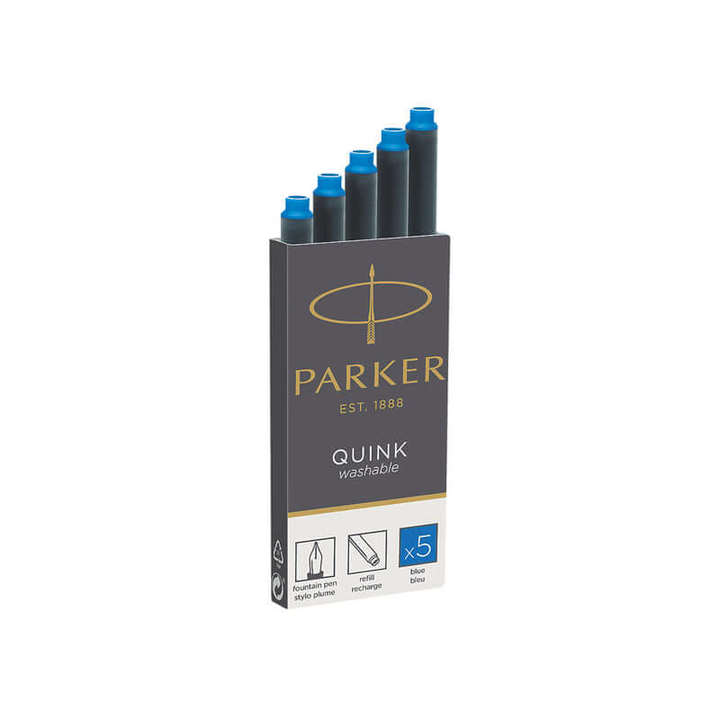 Cartucce Stilografica Parker Colore Blu Lavabile Confezione 5 Pezzi