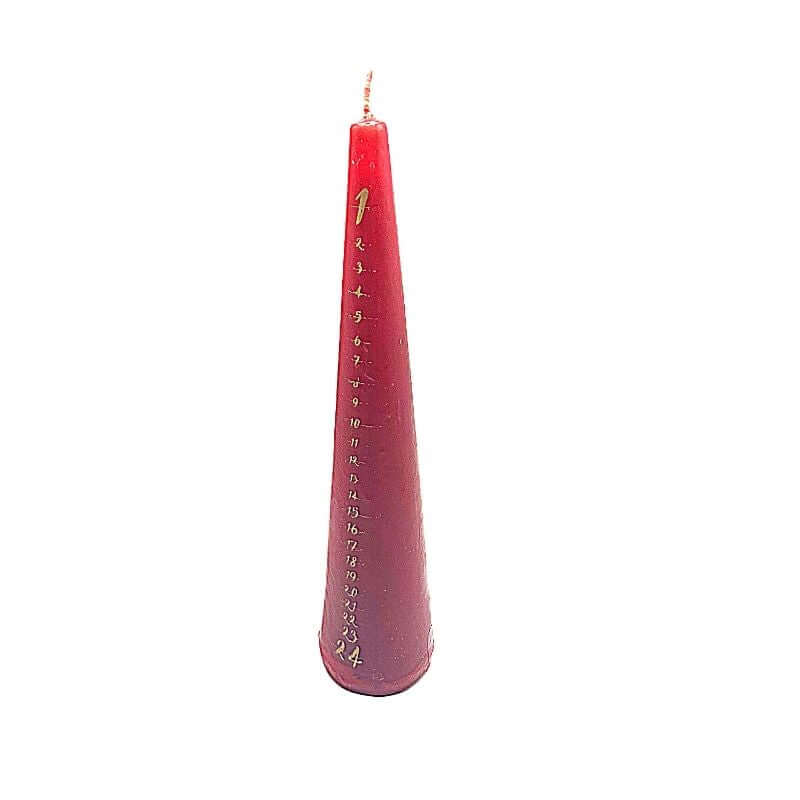 Candela Avvento Forma Conica Altezza 30 cm Colore Rosso