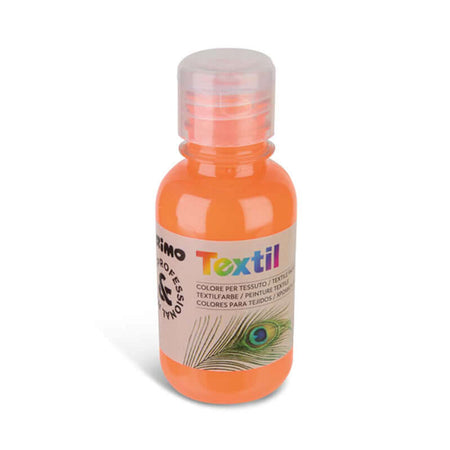 Tempera Acrilica per Tessuti 125 ml Primo Textyl Colore Arancio Fluo n.250FL