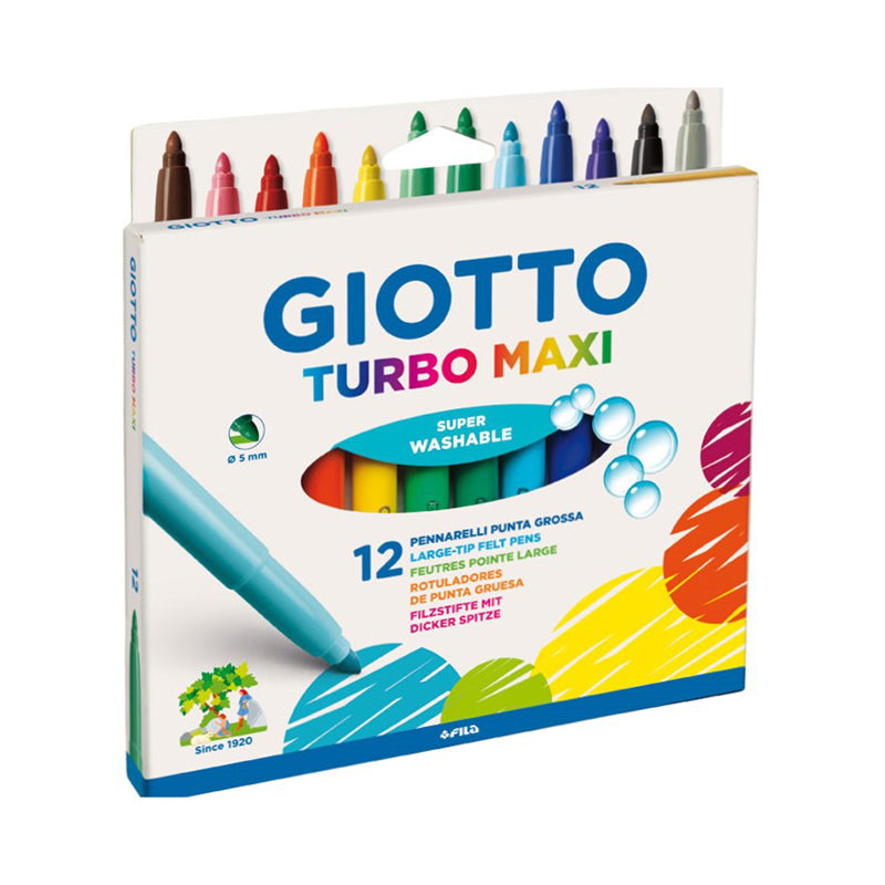 Pennarello Punta Grossa Giotto Turbo Maxi Colori Assortiti Confezione