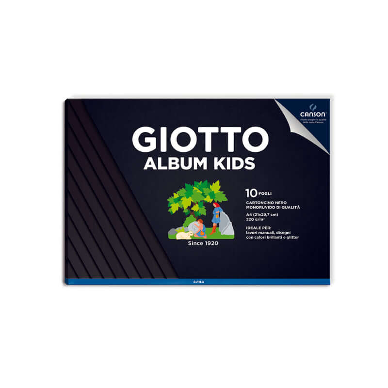 Album da disegno Giotto Kids formato 21x29 cm 10 fogli colore nero
