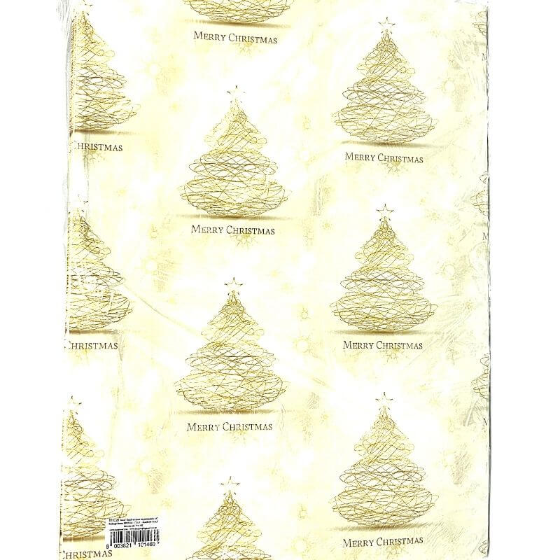 Toptime Set Carta Regalo Natalizia 3 Rotoli Nero E Oro - 43 Cm X 3 M Con Fiocchi E Adesivi - Motivi Albero, Fiocchi Di Neve, Renna