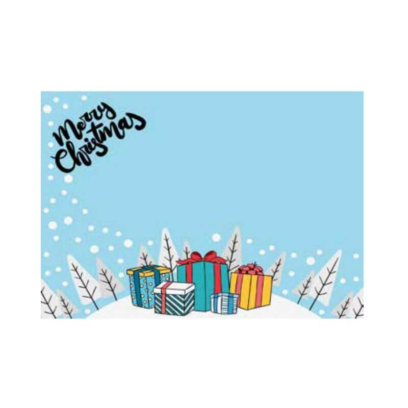 Biglietto di Natale Puzzle Personalizzabile con Busta Formato 12 x 17 cm Fantasia Neve e Doni