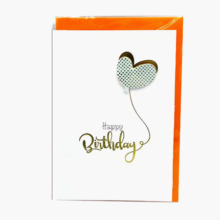 Biglietto Auguri Compleanno con Applicazioni Happy Birthday e Busta Formato 12x17 cm