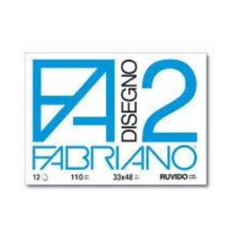 8001348161646 | Blocco Fabriano F2 Formato 33x48 cm Ruvido 12 Fogli 110 g Colore Bianco - Cartonlineitalia.it