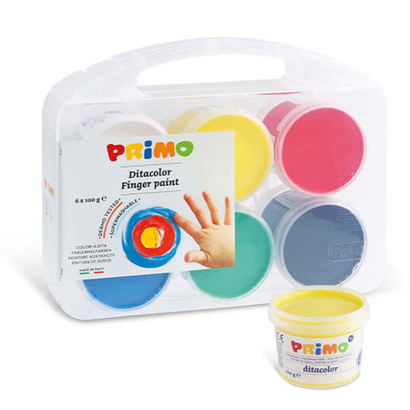 Colori a Dita 100 ml Primo Colori Assortiti Confezione 6 Pezzi