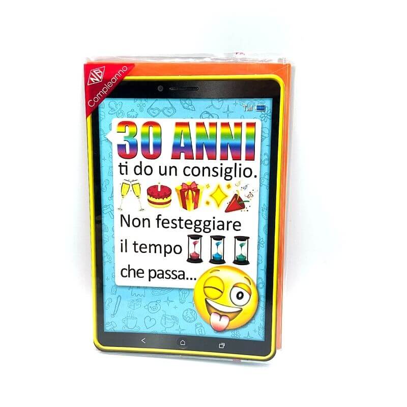 Biglietto Auguri Compleanno 40 Anni Emoji con Busta Formato 12x17 cm