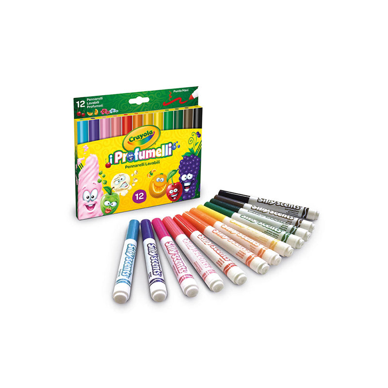 Pennarello Profumato Punta Grossa Crayola Profumelli Colori Assortiti Confezione 12 Pezzi