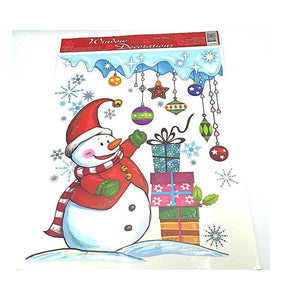 Carta regalo 70x100cm con fantasia natalizia Babbo Natale e pupazzo neve