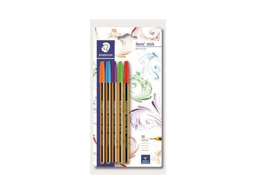 Penna Sfera Staedtler Noris Stic 434 Colori Assortiti Confezione 5 Pezzi