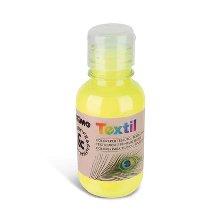 Tempera Acrilica per Tessuti 125 ml Primo Textyl Colore Giallo Fluo n.210FL