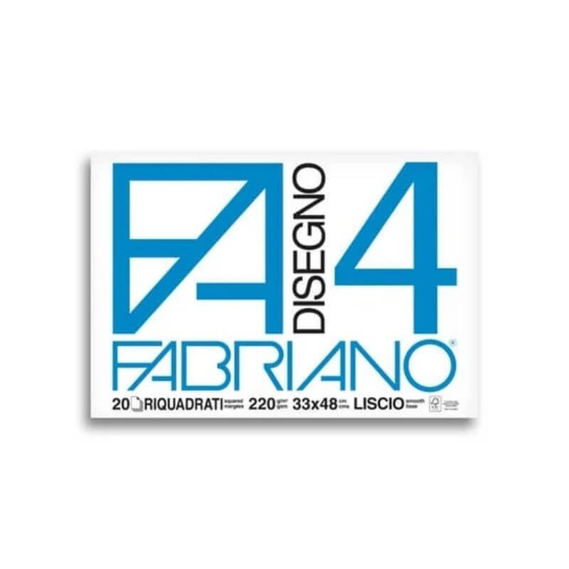 8001348161509 | Blocco Fabriano F4 Formato 33 x 48 cm Riquadrato 20 Fogli 220 g Colore Bianco - Cartonlineitalia.it